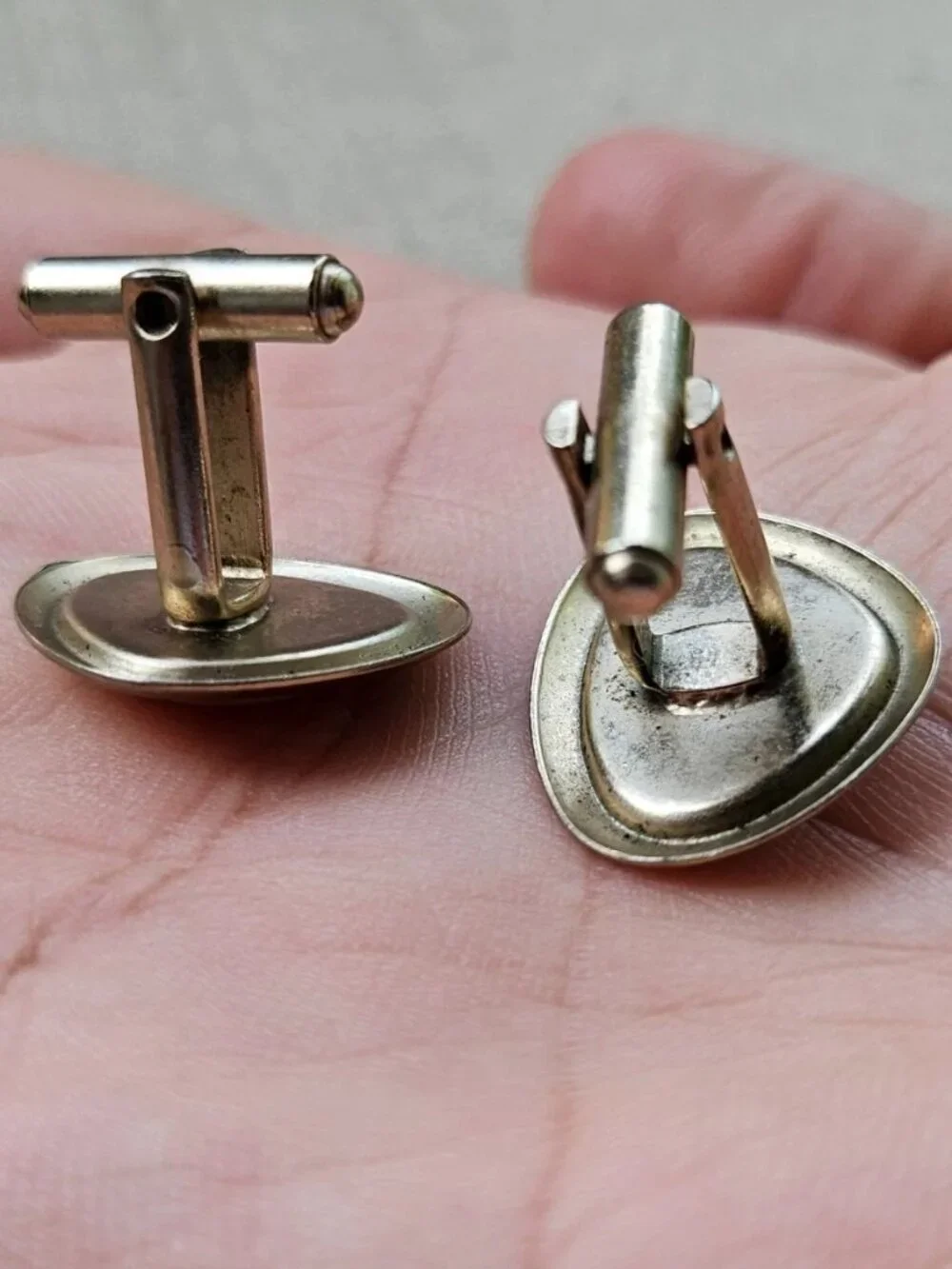 Vintage Cufflinks Mother of Pearl Stone Gold Tone Cuff links shirt Cuff links